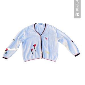 Liz Claiborne Lizgolf Novelty women’s Golf Cardigan XL